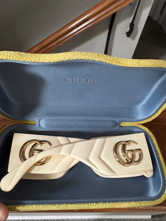 Gucci Accessories - Authentic Gucci Cream Sunglasses with Gold Double-G Accents